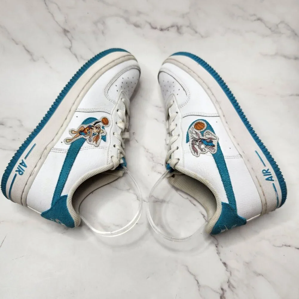 Nike Air Force 1 Low Top Space Jam Bugs Bunny White Sneakers DM3353-100 4.5Y